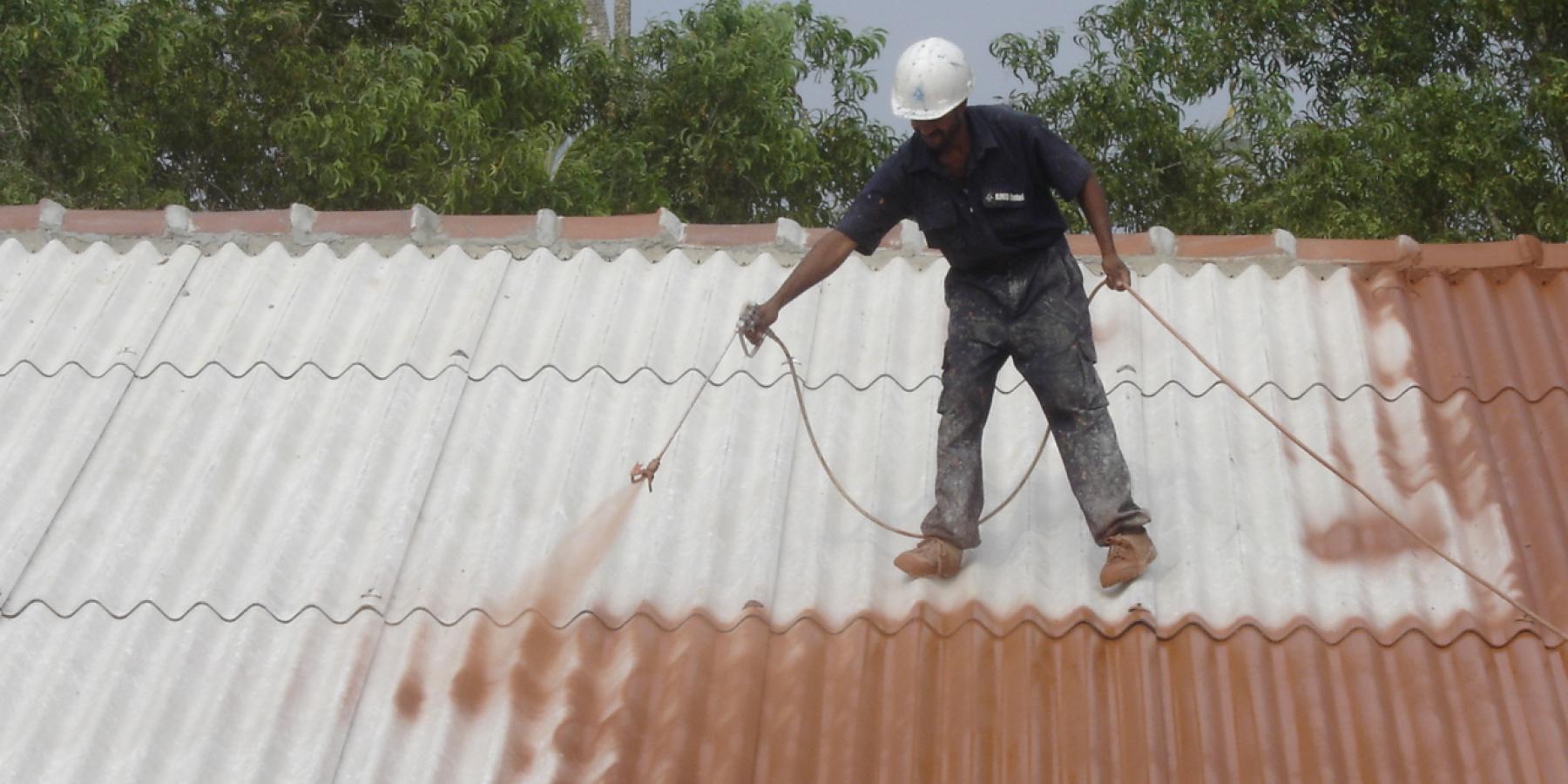 Asbestos roof restored with Australian elastomeric