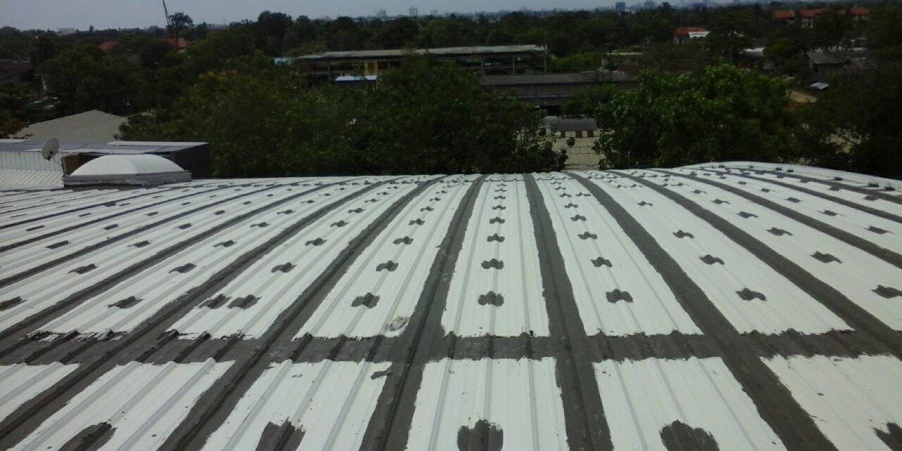 Metal roof waterproofed with Australian elastomeri